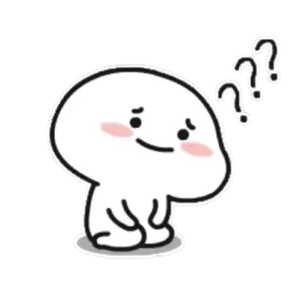🙄 desenho animado, fofo, pontos de interrogação, confuso, pensando telegram sticker