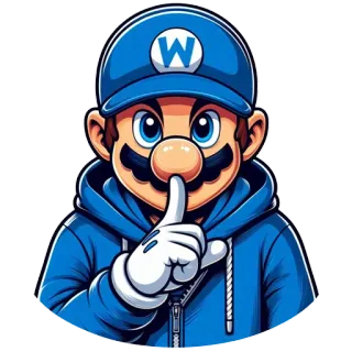 🤫 马里奥, 嘘, 安静, 吉祥物, 卡通, 角色, 连帽衫 telegram sticker