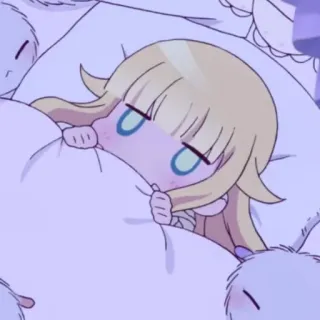☁️ Anime, Lindo, Dormilón, Dibujo animado, Personaje, Ilustración, Kawaii whatsapp sticker