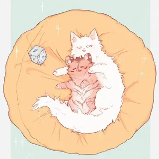 🐈 Katze, schlafend, Sitzsack, niedlich, flauschig, Tiere telegram sticker