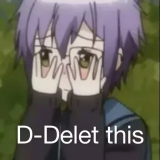 😫 D-Delet this anime, malu, imut, hapus, karakter telegram sticker