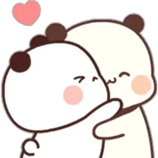 🧸 Panda, Liebe, Süß, Kawaii, Zuneigung, Umarmung, Cartoon whatsapp sticker