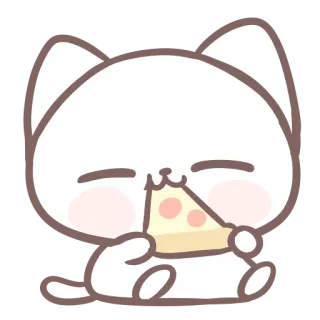 🍕 gato, pizza, comendo, fofo, adesivo telegram sticker