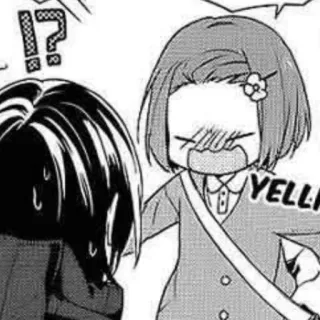 🪶 YELL Manga, Anime, Cartoon, Chibi, Emotioneel, Gezichtsuitdrukking, Personage telegram sticker