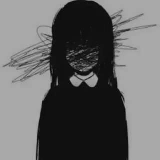 😵‍💫 abstrakt, kritzeleien, dunkel, frau, silhouette, stimmung, emo telegram sticker
