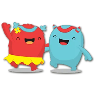 👯 만화, 캐릭터, 귀여운, 친근한, 애니메이션, 명랑한 telegram sticker