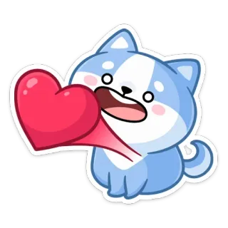 ♥️ 犬, ハート, 愛, かわいい, 動物, 漫画 telegram sticker