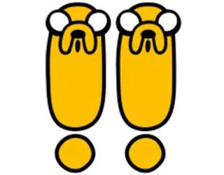 ‼️ Jake the Dog Adventure Time adventure time, jake the dog, cartoon, exclamation, yellow telegram sticker