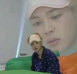 😿 SHIT Meme, Promi, Reaktion, Schläfrig, K-Pop telegram sticker