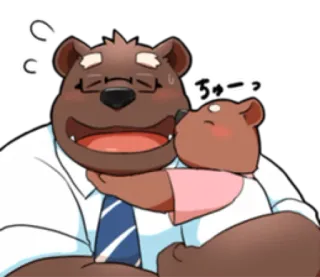 😘 ちゅーっ หมี, การ์ตูน, กอด, รัก, ความรักใคร่ telegram sticker