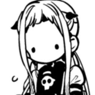 🥬 Animé, Manga, Mignon, Crâne, Dessin animé telegram sticker