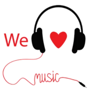 ❤ We ❤️ music music, headphones, love, heart, sound, entertainment telegram sticker