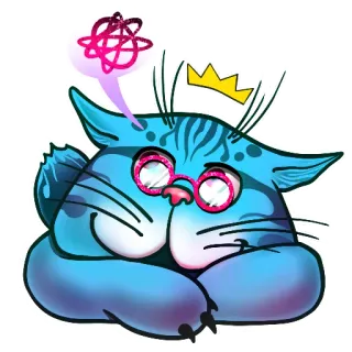 🤔 cat, animal, sticker, cartoon, funny, cute whatsapp sticker