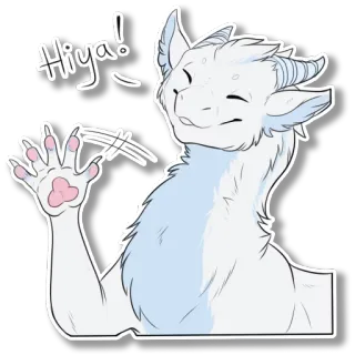 👋 Hiya! dragão, antro, saudação, furry, acenando, fofo, oi telegram sticker