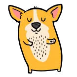 🐶 корги, собака, животное, питомец, милый, мультфильм whatsapp sticker