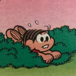 😲 Monica Monica and Friends Kartun, Karakter, Bersembunyi, Semak-semak, Khawatir telegram sticker