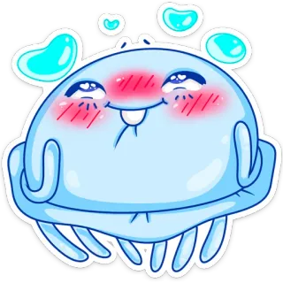 ❤️ medusa, lindo, dibujos animados, emoji, pegatina whatsapp sticker