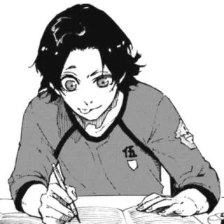 📝 anime, boy, manga, writing, studying whatsapp sticker