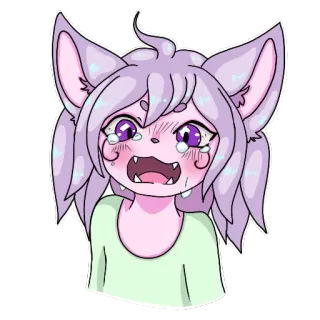 😳 anime, crying, kawaii, cat, cartoon telegram sticker
