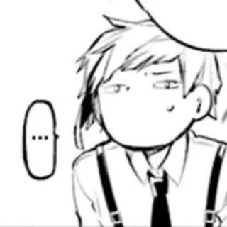 🙁 ... anime, manga, expression, suspender, tie telegram sticker