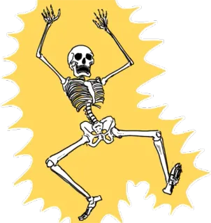 😱 โครงกระดูก, ไฟฟ้า, กระดูก, ช็อต, การ์ตูน, ภาพประกอบ telegram sticker