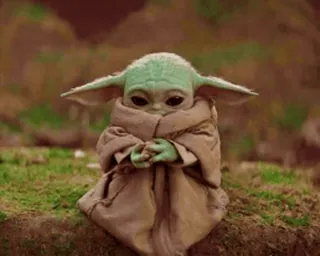 🟢 Baby Yoda The Mandalorian Baby Yoda, The Mandalorian, Star Wars, süß, grün, Figur whatsapp sticker