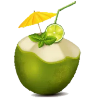 🍹 Coco, Bebida, Tropical, Fruta, Lima, Sombrilla, Pajita, Refrescante telegram sticker