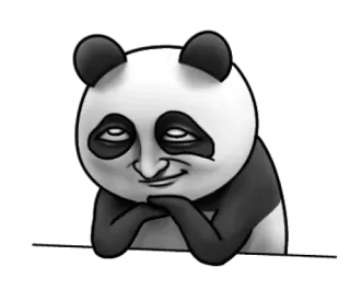 😔 Panda, Meme, Śmieszne, Zadowolony z siebie, Zwierzę, Niedźwiedź telegram sticker