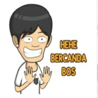 🕴 HEHE BERCANDA BOS Мультик, Смешно, Юмор, Игривый, Шутка telegram sticker