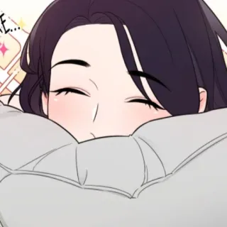 😩 sommeil, détente, oreiller, heureux/joyeux, femme whatsapp sticker