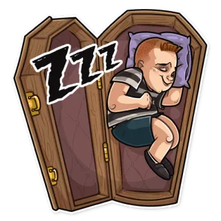 😴 ZZZZ durmiendo, ataúd, zzz, dibujos animados telegram sticker