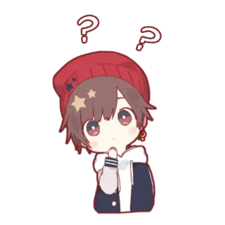 ⁉️ anime, question, boy, cute, sticker telegram sticker