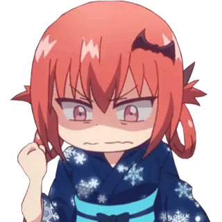 😐 anime, cartoon, angry, frustrated, character telegram sticker