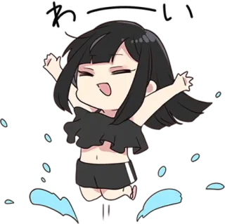 🏊‍♀️ わーい Garota anime, Feliz, Pulando, Animada, Fofa/Bonitinha, Chibi telegram sticker