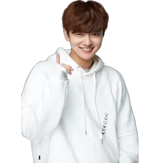 ☝️ man, portrait, thumbs up, smile, hoodie, white hoodie, casual telegram sticker