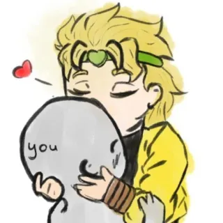 😘 DIO JoJo's Bizarre Adventure you Anime, Jojo, Fanart, Corazón, Dibujos animados telegram sticker