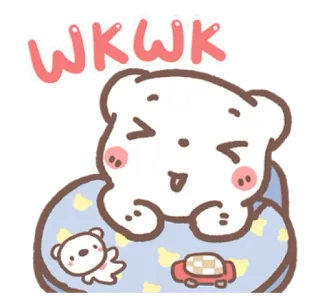 😂 WKWK mignon, ours, endormi, animal, dessin animé, kawaii, wkwk telegram sticker
