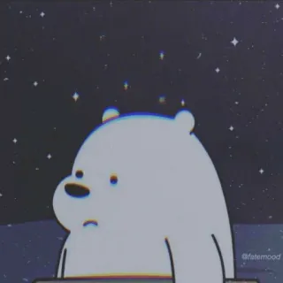 ✨ Ice Bear We Bare Bears fatemood Dibujos animados, Oso, Oso polar, Estrellas, Noche, We Bare Bears telegram sticker