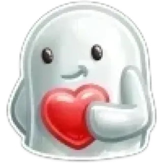 ❤️ Geist, Herz, Liebe, süß, kawaii, Cartoon telegram sticker