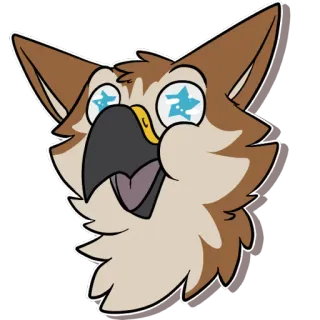 😍 owl, cartoon, sticker, animal, avian telegram sticker