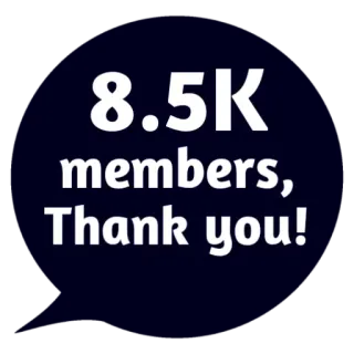 ❤ 8.5K members, Thank you! mitglieder, danke, community, feier, wertschätzung whatsapp sticker