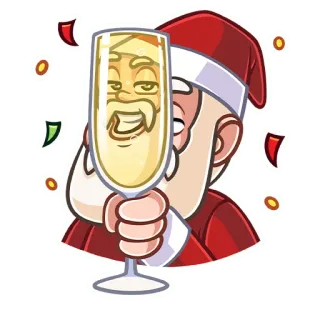 😅 Santa Claus Babbo Natale, Natale, Feste, celebrazione, champagne, brindisi, festa whatsapp sticker