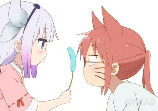 🐈 Kanna Miss Kobayashi's Dragon Maid Anime, Rồng, Hầu gái, Dễ thương, Kawaii, Kanna, Tiểu thư rồng Kobayashi telegram sticker