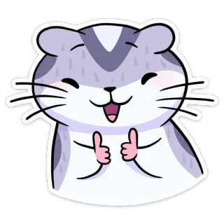 👍 ハムスター, 動物, かわいい, いいね, ステッカー telegram sticker