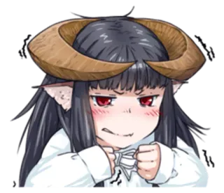 😠 Anime, Niedlich, Mädchen, Hörner, Erröten, Wütend telegram sticker