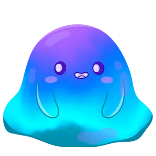 👀 niedlich, kawaii, sticker, blob, cartoon, blau, lila telegram sticker