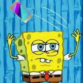 🙂 Spongebob สพันจ์บ็อบ, มีม, โทรศัพท์, การ์ตูน telegram sticker