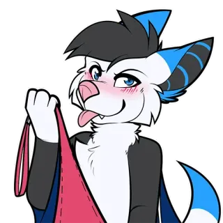 😘 Furry, Antro, Cartoon, Animale, Lingua, Rossore, Carino telegram sticker
