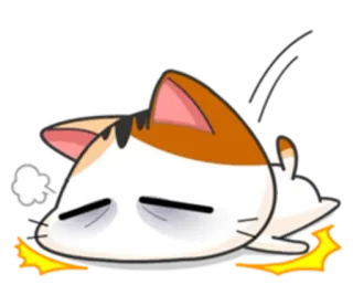 🐊 gato, exaustão, cansado, anime, desenho animado, deitado, dormindo telegram sticker
