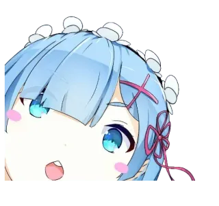 👋 Rem Re:Zero anime, dibujos animados, personaje, Rem, ReZero telegram sticker